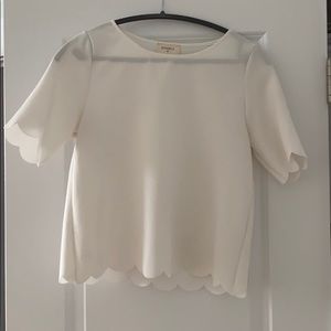 Scalloped white top